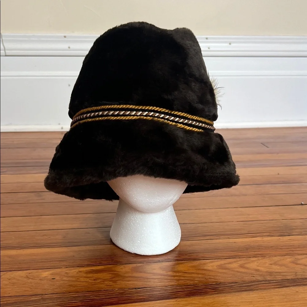 Vintage North King Faux Fur Cloche Bucket Hat